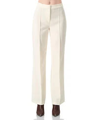 Ivonne Women's Straight-Leg Tailored Trousers in Natural Tone