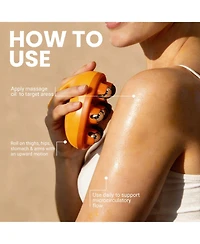 M3 Naturals Anti-Cellulite Massage Roller & Firming Body Massage Oil Bundle With Collagen & Stem Cell Cellulite roller for thighs & glutes Bundle