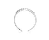 Curata Jewelry Solid 10K Gold Adjustable Cubic Zirconia Infinity Toe Ring