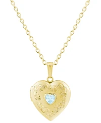 Macy's Created Emerald (3/8 ct. t.w.) Pendant Necklace 14k Yellow Gold-Plated Sterling Silver (Also Available Multi-Stones)