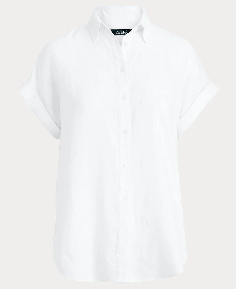 Lauren Ralph Dolman-Sleeve 100% Linen Shirt
