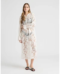 Nvlt Women's Long Shirt Dress with Raglan Sleeve