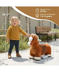 Qaba 6V Ride on Horse, Battery Powe Electric Ride on Toy with Music