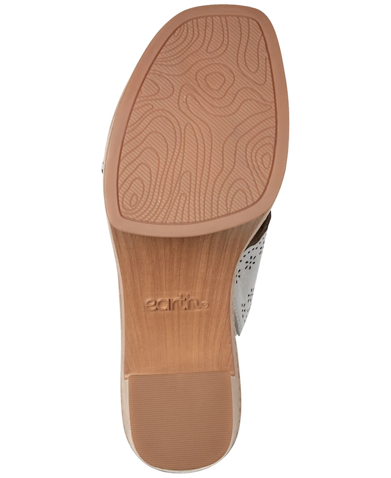 Earth Women's Qamra Leather Criss-Cross Platform Block Heel Sandals