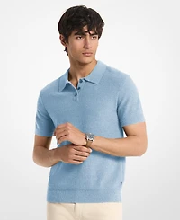 Michael Kors Men's Regular-Fit Boucle Sweater Polo Shirt