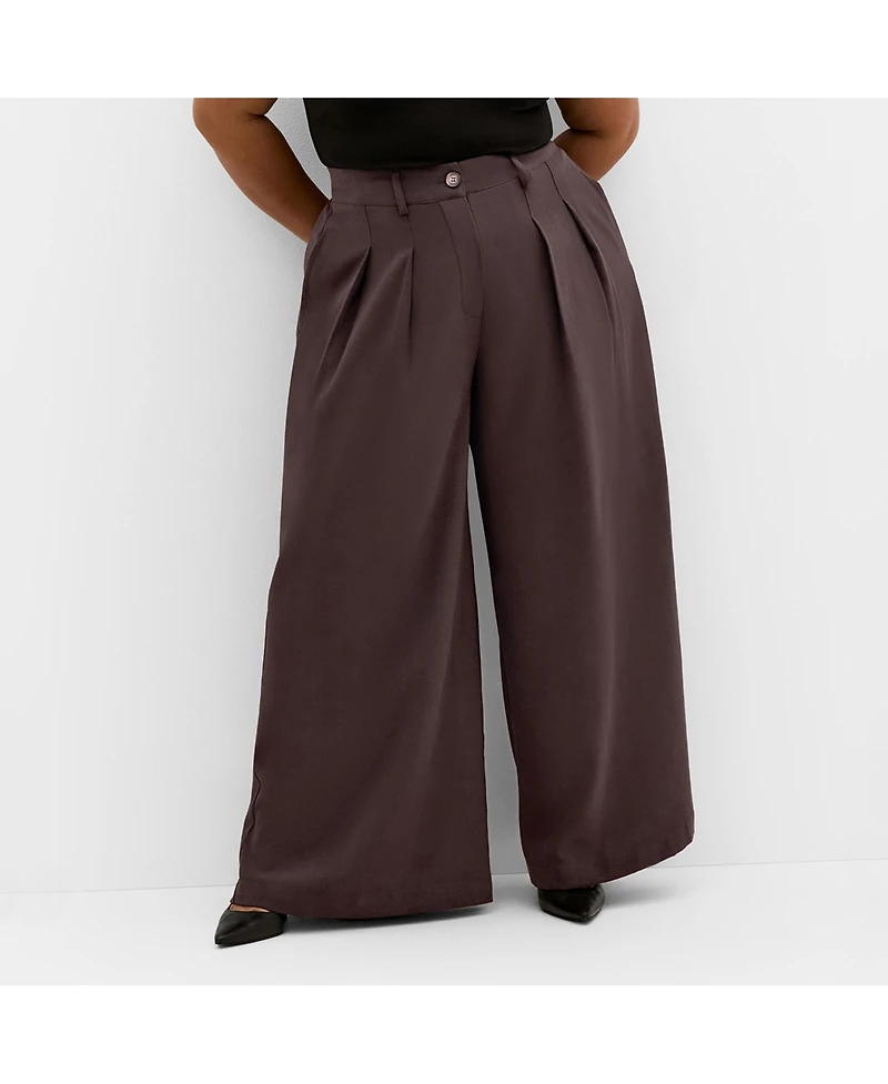 City Chic Women's Plus Abbie Wide Leg Pant