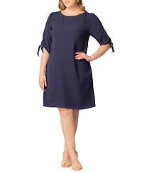 Kiyonna Plus Manhattan Shift Dress with Tie Sleeves
