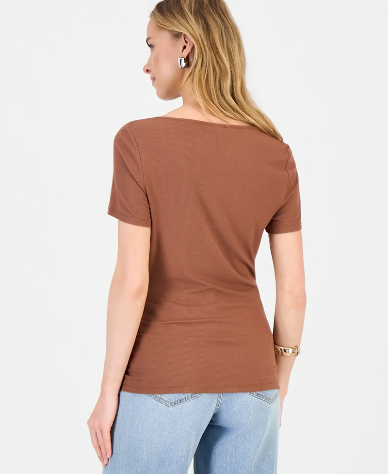 I.n.c. International Concepts Women's Asymmetric-Neck Top, Exclusively at Macy's
