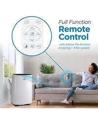 "Black+Decker 8,000 Btu portable Ac with remote and window kit, cools rooms up to 400 sq. ft., model BPACT08WT."