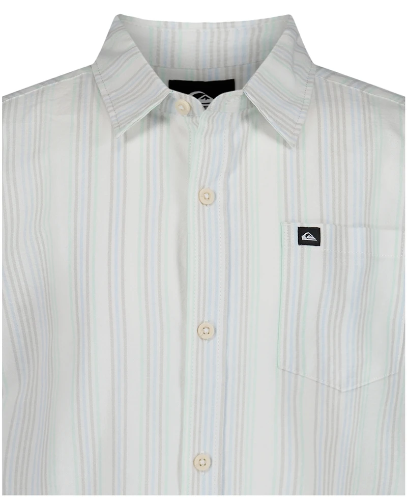 Quiksilver Boys' 8-20 Island Stripe Button-Up Shirt