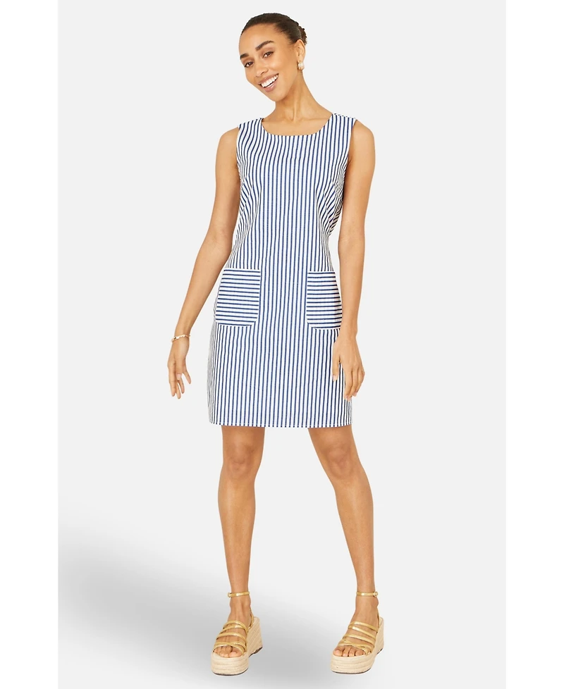Yumi Women's Stripe Cotton Shift Dress