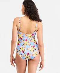 Dkny Women's Crossover Ruched One-Piece Swimsuit