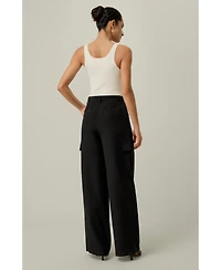 Lilysilk Women's Silk Crepe Cargo Pant
