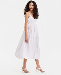 I.n.c. International Concepts Women's Embroidered Bubble-Hem Midi Dress, Macy's Exclusive