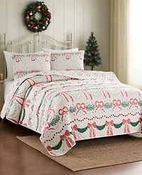 Avanti Bows Branches Reversible 3-Pc. Quilt Set, Full/Queen