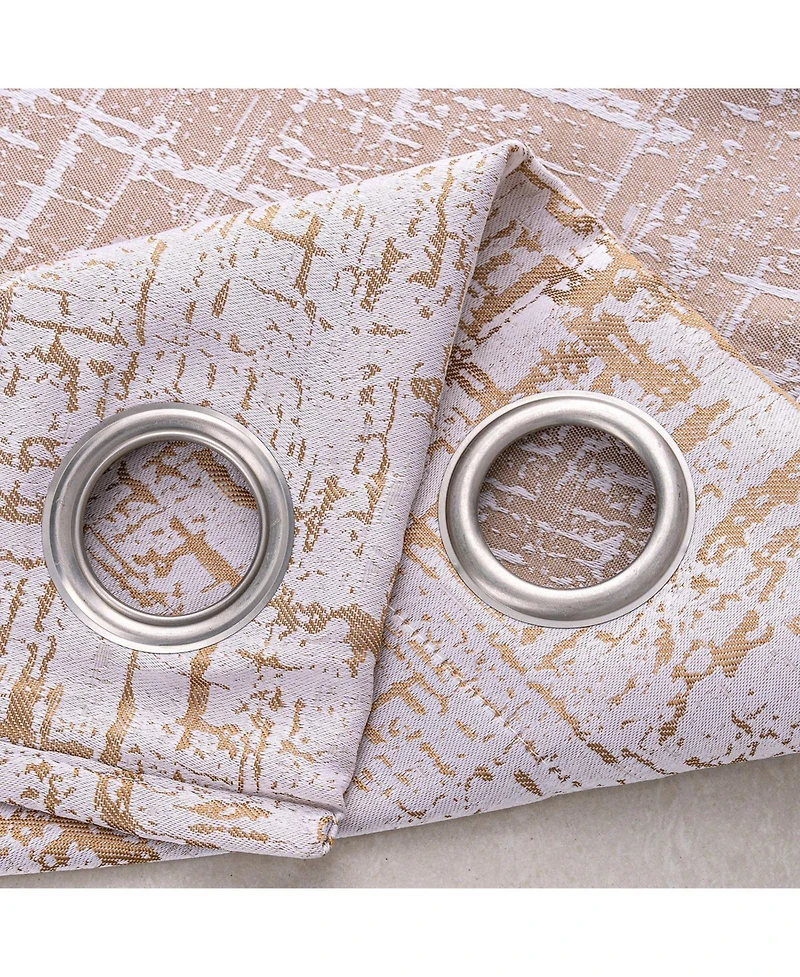 Rt Designers Collection 100% Polyester 140 Gsm Luca Jacquard Grommet Curtain Panel 54" x 84