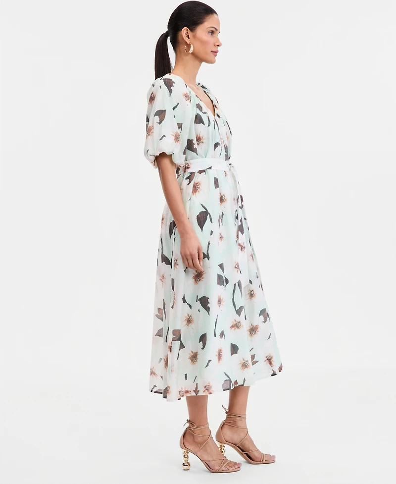 I.n.c. International Concepts Women's Puff-Sleeve Midi Dress, Macy's Exclusive