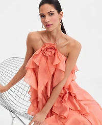 I.n.c. International Concepts Women's Allover Ruffle Halter Maxi Dress, Macy's Exclusive