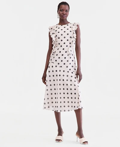 I.n.c. International Concepts Women's Ruffle Sleeveless Midi Dress, Macy's Exclusive