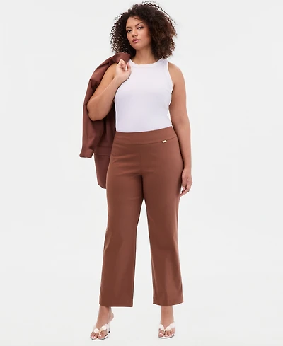 I.n.c. International Concepts Plus Mid-Rise Pull-On Straight-Leg Pants, Created for Macy's