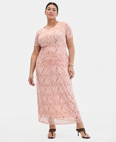 I.n.c. International Concepts Plus Side-Ruched Maxi Dress, Macy's Exclusive