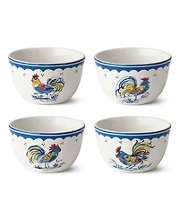 Certified International French Rooster Ice Cream Bowls, Set of 4