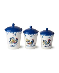 Certified International French Rooster Canisters, Set of 3