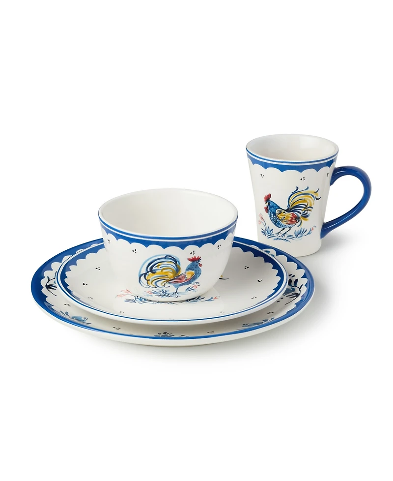 Certified International French Rooster 16-Pc. Dinnerware Set, Service for 4