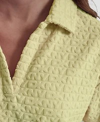 Dkny Jeans Women's Boxy Polo Collared T-Shirt