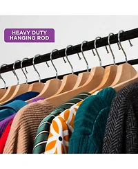 Florida Brands Portable Wardrobe Closet - Premium Metal Hanging Rod with Beige Cover- 65 Lb. Weight Capacity- Super Easy Assembly, No Tools Required