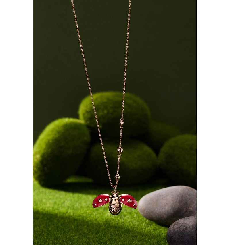 Make Your Own Luck' Ladybug Locket Pendant