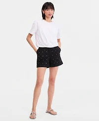 I.n.c. International Concepts Women's Embellished Cuffed Shorts, Exclusively at Macy's
