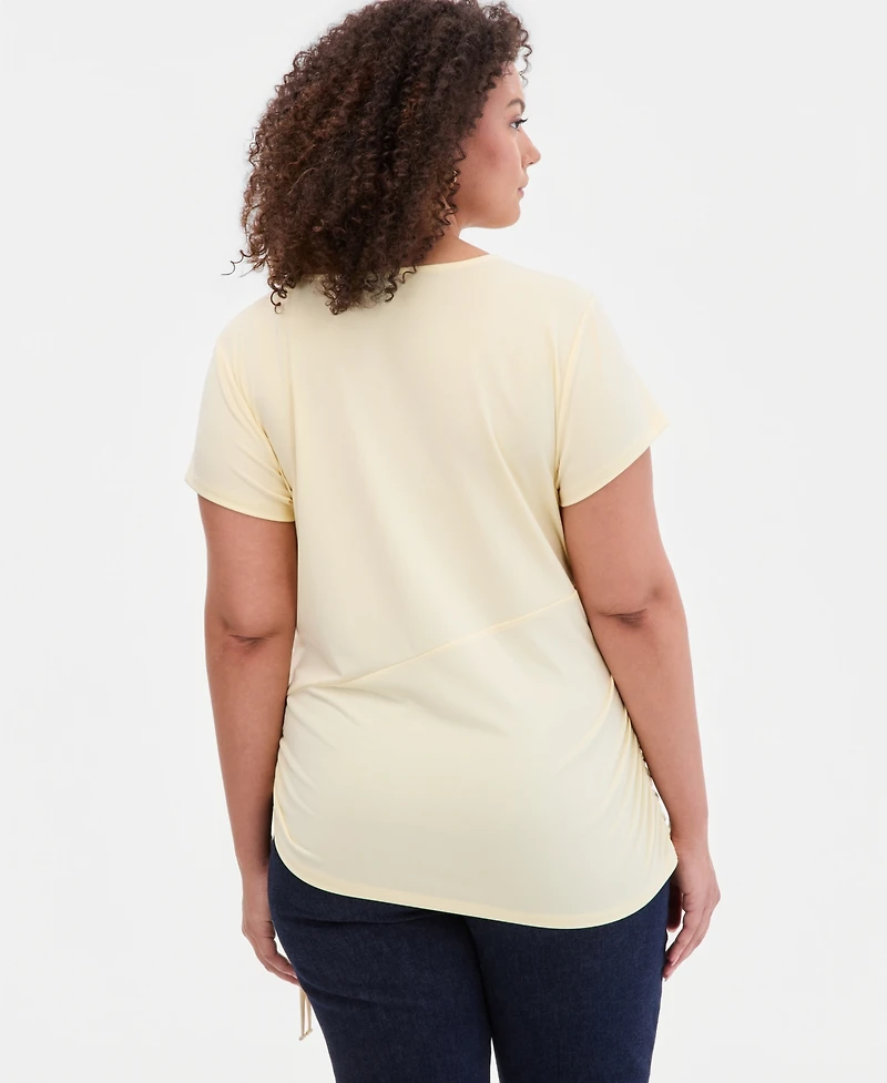 I.n.c. International Concepts Plus Tie-Side Cap-Sleeve Top, Macy's Exclusive