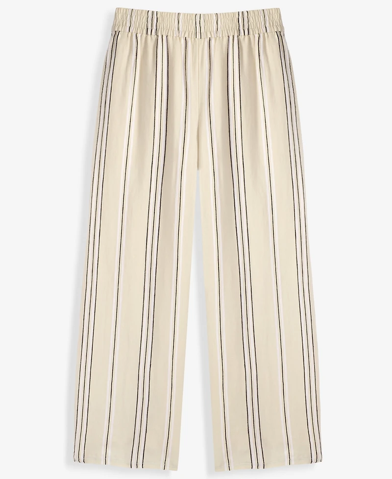 I.n.c. International Concepts Women's Stripe Linen-Blend Wide-Leg Pants, Macy's Exclusive