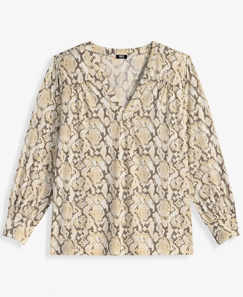 I.n.c. International Concepts Plus Shirt-Sleeve V-Neck Top, Macy's Exclusive