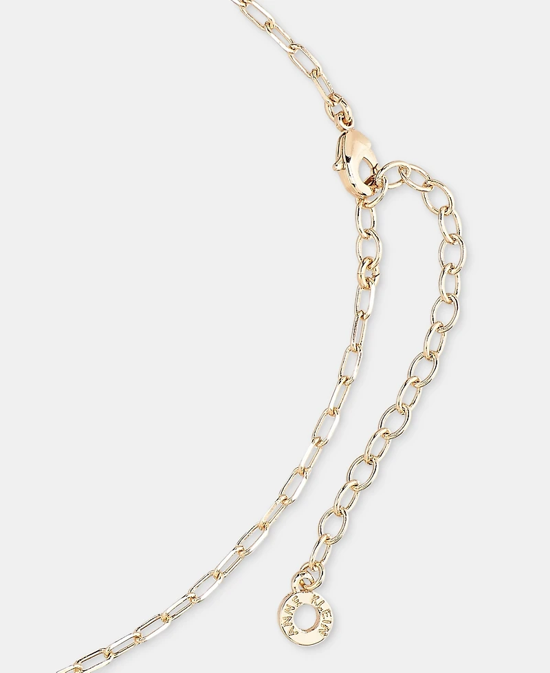 Anne Klein Stationed Stone Statement Necklace, 16" + 3" extender