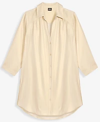 I.n.c. International Concepts Plus Metallic 3/4-Sleeve Blouse, Macy's Exclusive