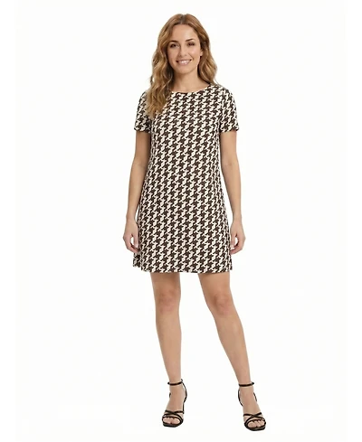 24seven Comfort Apparel Petite Geometric Mini Shift Dress