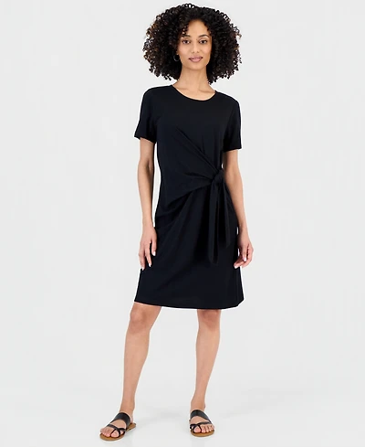Style & Co Petite Tie-Waist T-Shirt Dress, Macy's Exclusive