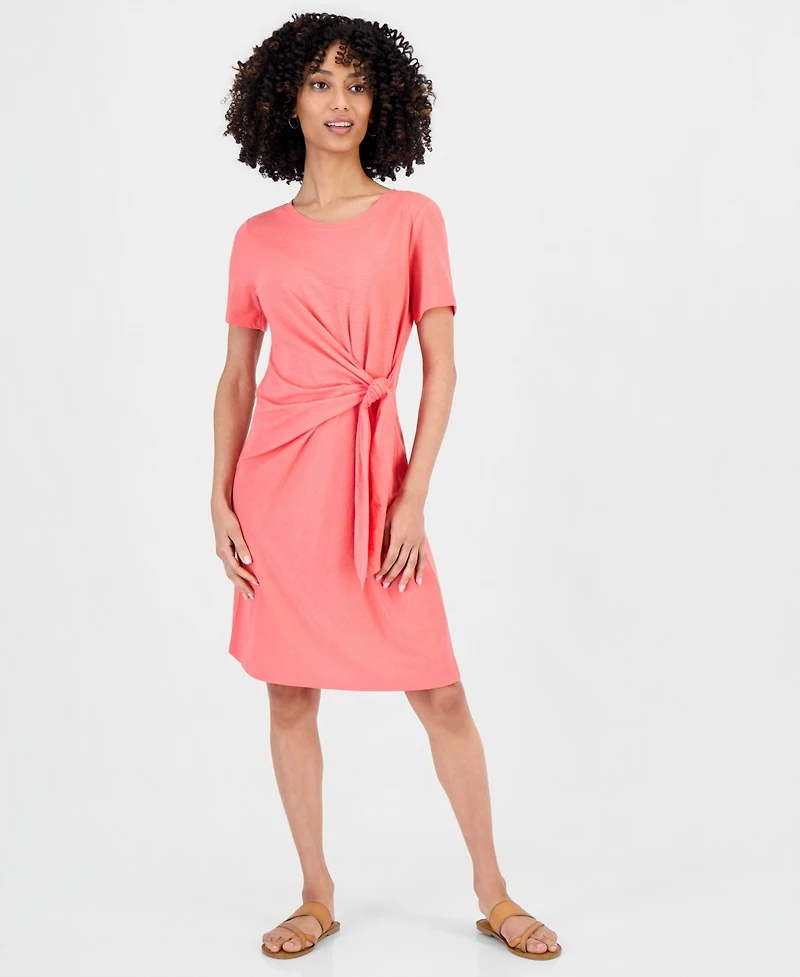 Style & Co Petite Tie-Waist T-Shirt Dress, Macy's Exclusive