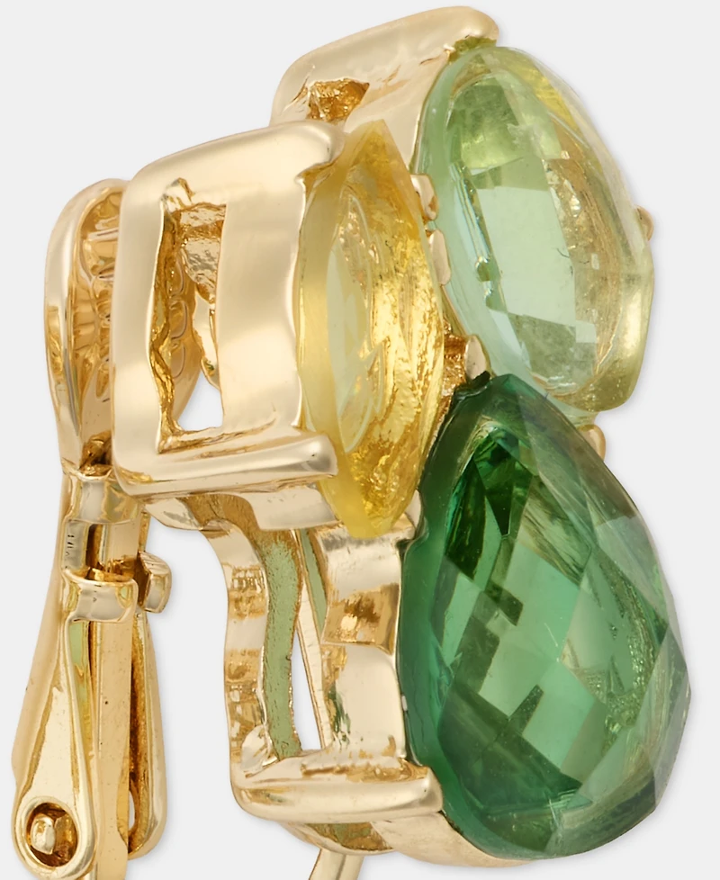 Anne Klein Stone Cluster Button Earrings