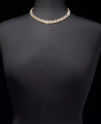Anne Klein Crystal Mesh Chain Collar Necklace, 16" + 3" extender