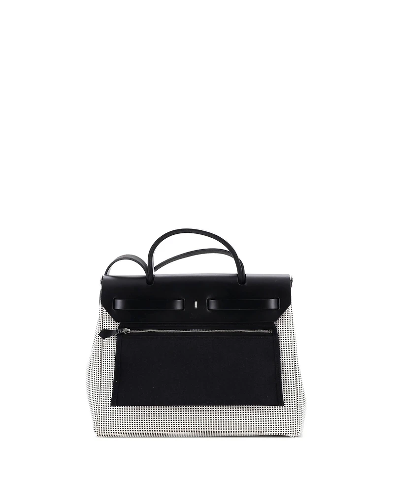 Pre-Owned HERMES 31 Herbag Zip Criss Viking Toile and Leather