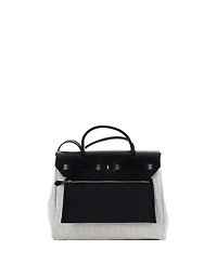 Pre-Owned HERMES 31 Herbag Zip Criss Viking Toile and Leather