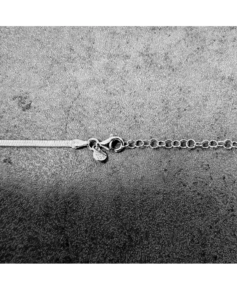 The Lovery Herringbone Bow Necklace Sterling Silver