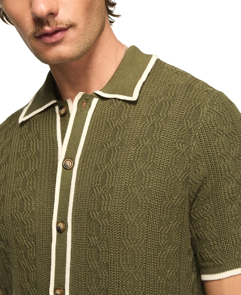 Lucky Brand Men's Spread Collar Shirt