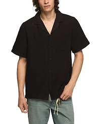 Lucky Brand Men's Short-Sleeve Linen Camp-Collar Shirt