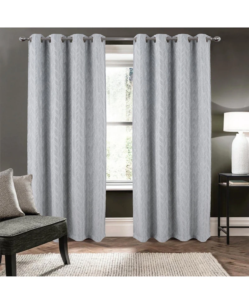 Rt Designers Collection 100% Polyester 270 Gsm Reba Luxury Jacquard Blackout Grommet Curtain Panel 54" x 90'