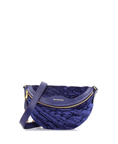 Pre-Owned Balenciaga Xs Souvenir Belt Bag Quilted Velvet