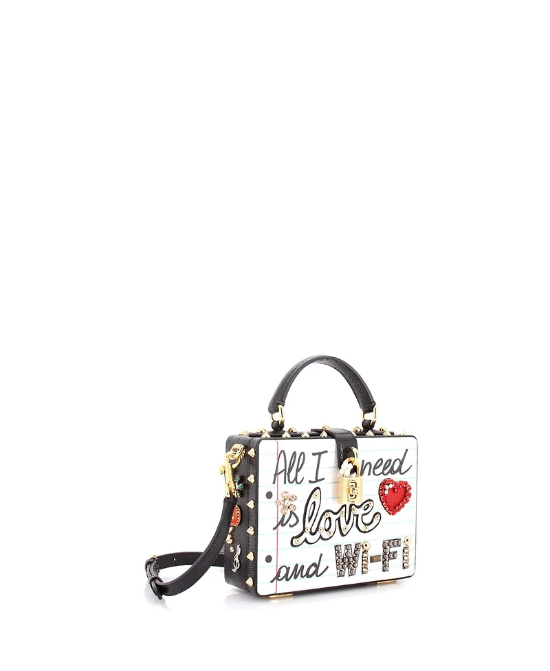 Pre-Owned Dolce & Gabbana Small Treasure Box Bag Embellished Printed Leather